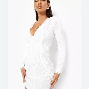 Boohoo White Mini Dress
